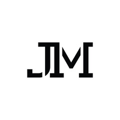 JM monogram logo design letter text name symbol monochrome logotype alphabet character simple logo