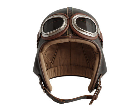 Vintage aviator helmet with goggles for aviation enthusiasts