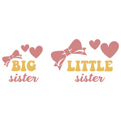 Big Little Sister Heart Bow Graphic