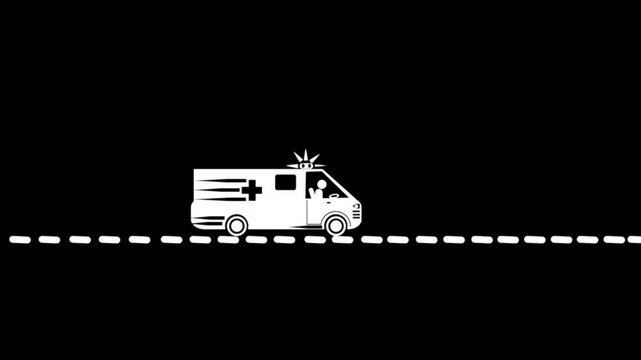 Minimalistic ambulance icon featuring emergency vehicle in lavender .Minimalistic ambulance icon featuring emergency vehicle in lavender .4k video 