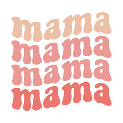 Colorful Mama Text Stack Design