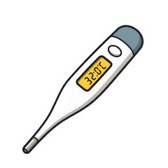 Digital thermometer displaying temperature