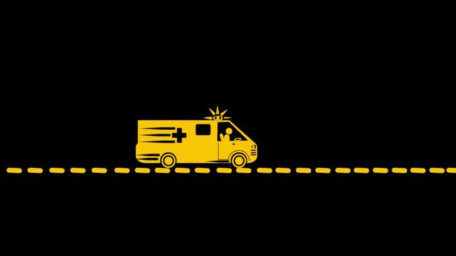 Minimalistic ambulance icon featuring emergency vehicle in lavender .Minimalistic ambulance icon featuring emergency vehicle in lavender .4k video 