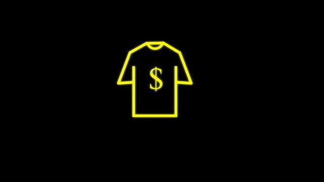 Blank T-shirt line icon. linear style sign for mobile concept and web design. Short sleeve t-shirt outline vector icon. Symbol, logo illustration.4k video