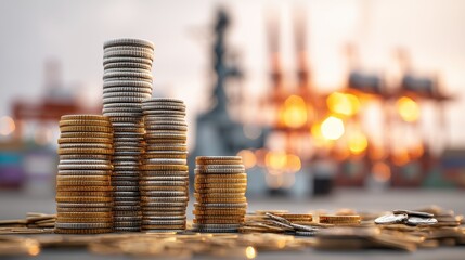 Stacks of Coins Global Trade and Financial Growth