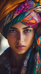 Mystical Serenity: A Turban Wrapped in Cultural Richness and Personal Identity, Embracing Harmony and Contemplation