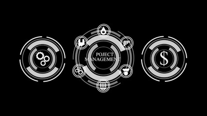 Technical support and customer service concept. Digital icon representing technical support, customer service, . Business technology solutions for global support, service management.4k video