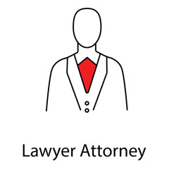 Lawyer Attorney vector Icon design Representing Legal Professional Services