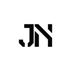JN monogram logo design letter text name symbol monochrome logotype alphabet character simple logo