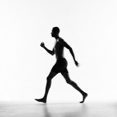 Obraz premium blurred silhouette of a man running