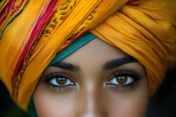 Mystical Serenity: A Turban Wrapped in Cultural Richness and Personal Identity, Embracing Harmony and Contemplation