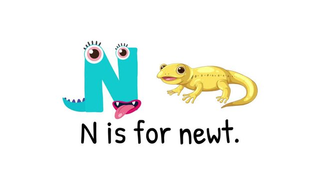 Animated Alphabet: N is for Newt