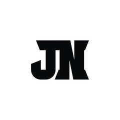 JN monogram logo design letter text name symbol monochrome logotype alphabet character simple logo