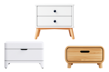 Modern white bedside tables stylish collection