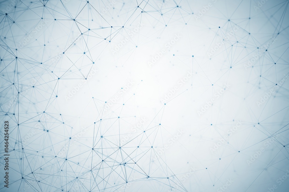 Aufkleber Abstract network connections with blue nodes on white background symbolizing data flow and digital communication concept wallpaper backdrop texture light.