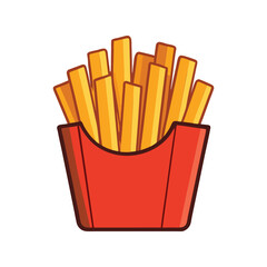 Golden crispy French fries vector illustration. delicious fast food, crispy, golden, snack, tasty, side dish, vector drawing