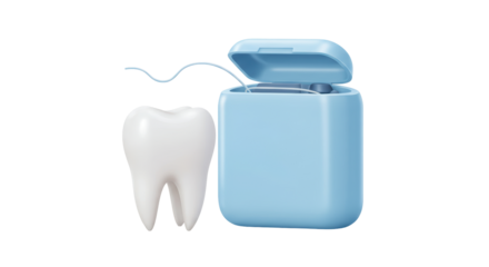 Isolated Tooth and Floss