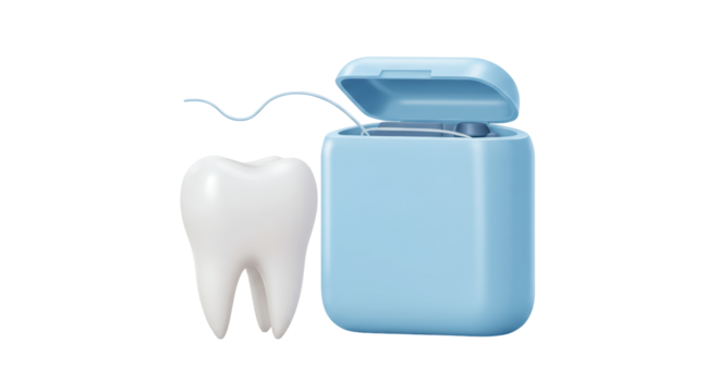 Isolated Tooth and Floss