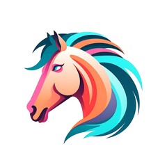 Colorful Horse Head Portrait. (1)