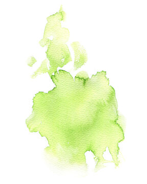 Watercolor paint spot on white background. Abstract paint spot, bright, juicy, expressive