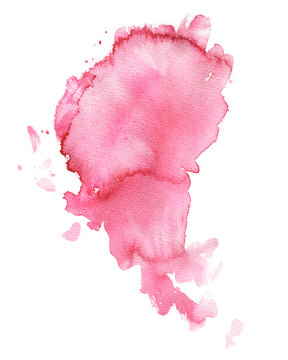 Watercolor paint spot on white background. Abstract paint spot, bright, juicy, expressive