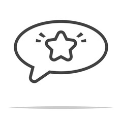 Speech bubble with star outline icon transparent vector isolated