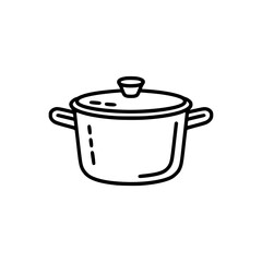 Obraz premium Outline shape illustration of a cooking pot