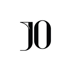 JO monogram logo design letter text name symbol monochrome logotype alphabet character simple logo