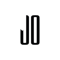 JO monogram logo design letter text name symbol monochrome logotype alphabet character simple logo