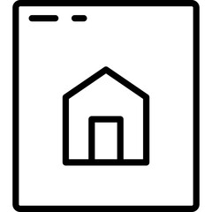 Minimalist House Icon in Frame