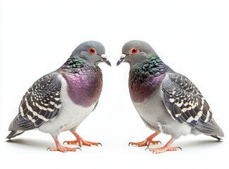Fototapeta premium two pigeons looking at each other