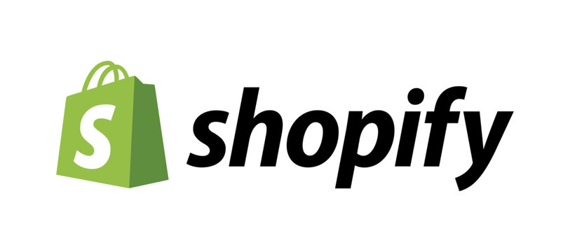 Vector shopify social network icon on transparent background. EPS and PNG images.