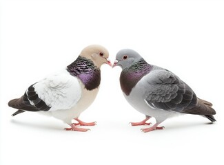 Fototapeta premium two pigeons looking at each other