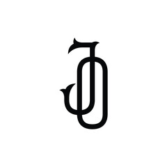 JO monogram logo design letter text name symbol monochrome logotype alphabet character simple logo