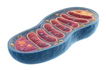 A virtual image from a science journal humans mitochondria isolated on transparent background.png