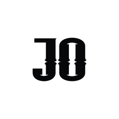 Obraz premium JO monogram logo design letter text name symbol monochrome logotype alphabet character simple logo