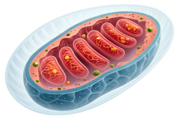 A virtual image from a science journal humans mitochondria isolated on transparent background.png