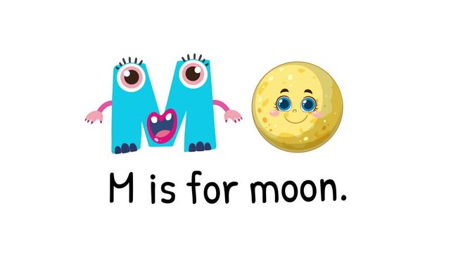 Animated Alphabet: M is for Moon