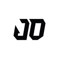 JO monogram logo design letter text name symbol monochrome logotype alphabet character simple logo
