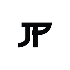 Obraz premium JP monogram logo design letter text name symbol monochrome logotype alphabet character simple logo