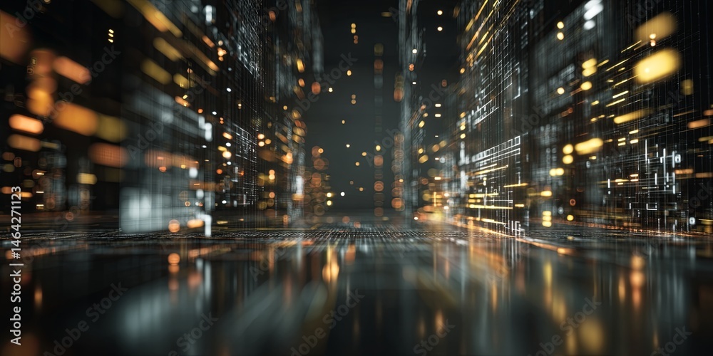 Aufkleber Futuristic Digital Code and Data Flow in a High-Tech Environment Reflecting Innovation and Technology in Software Development and Programming Processes