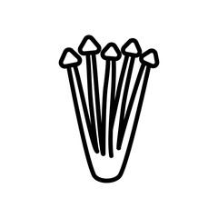 illustration of enoki mushroom