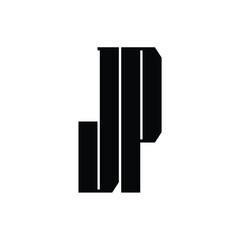 JP monogram logo design letter text name symbol monochrome logotype alphabet character simple logo