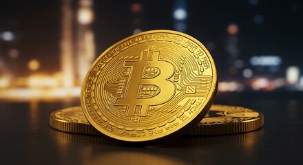 Golden Bitcoin: City Lights, Digital Future