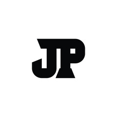 JP monogram logo design letter text name symbol monochrome logotype alphabet character simple logo