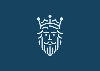 Obraz premium King line art logo for royal, classic, or premium branding style.