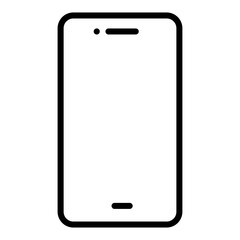 Smartphone Outline Icon with Blank Screen