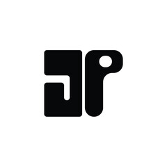 JP monogram logo design letter text name symbol monochrome logotype alphabet character simple logo