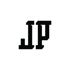 JP monogram logo design letter text name symbol monochrome logotype alphabet character simple logo