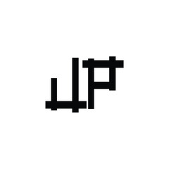 JP monogram logo design letter text name symbol monochrome logotype alphabet character simple logo